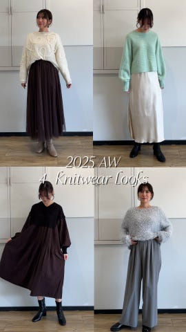 Gready BrilliantVネックニット×プリーツワンピースSET | SEKIMIKI Online