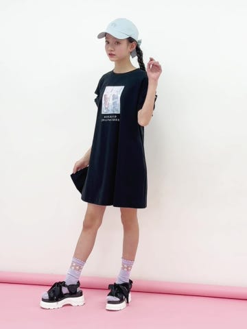 メゾピアノ マーメイド柄半袖ワンピース 120 美品 mezzo piano メゾピアノ 半袖セーラーワンピース 星座刺しゅう