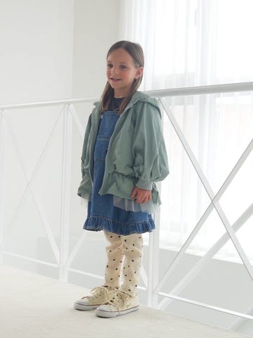 ペプラムシルエットボリュームウィンドブレーカー(100cm アイボリー