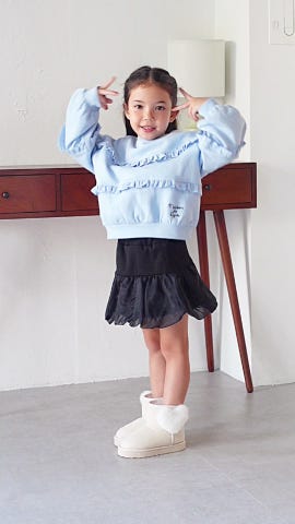 毛玉バイバイ裏起毛】【どちらが前でもOK】フリルフリルスウェット