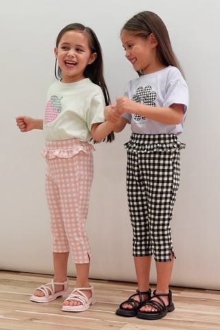 ともパン】サイドスリット7分丈カプリパンツ(100cm ベージュ): キッズ