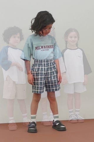 四季ナツメ　2枚セット セットアップ可能】サイドポケットアソート4分丈パンツ(100cm 紺