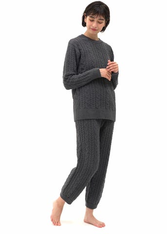 【SUKALA 】リラックスフィルセラツィードパジャマ　ラバ　M SUKALA HOME】リラックスフィルセラケーブルニットパジャマ(M・Lサイズ