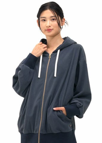 SUKALA】スフレリブダブルジップフーディ(Fサイズ オフホワイト