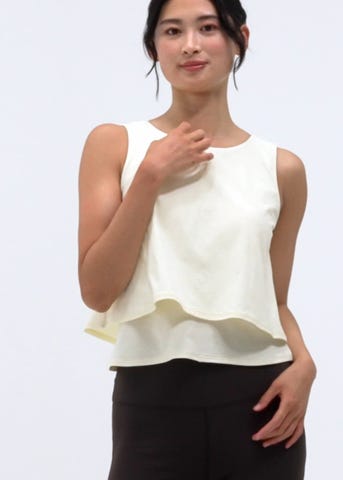 SUKALA】カップ付きフレアタンクトップ(XS・S・M・Lサイズ ペール