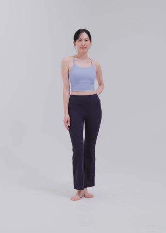 【SUKALA】ベーシックリブフレアパンツ　S SUKALA】ベーシックリブフレアパンツ(XS・S・M・L・LLサイズ モカ