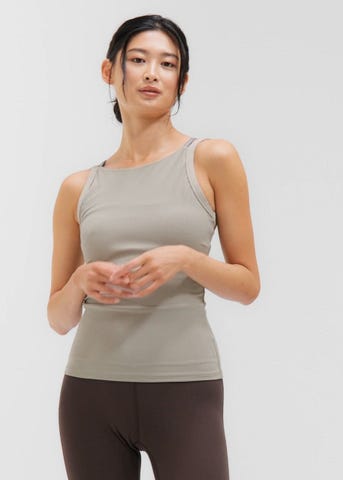 SUKALA】ダブルストラップリブロゴタンクトップ(XS・S・M・L・LLサイズ