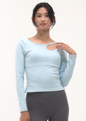 SUKALA】カップ付きモダンカットアウトロングスリーブ(S・M・Lサイズ