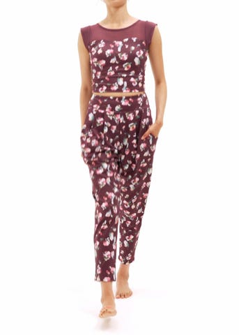 SUKALA】ローズプリントジョガーパンツ(S・M・L・LLサイズ ライラック