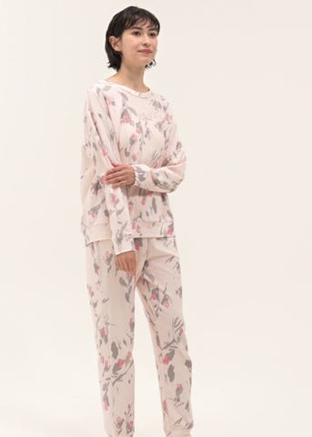 SUKALA HOME】リラックスフィルセラカーマフラワーパジャマ(M・Lサイズ