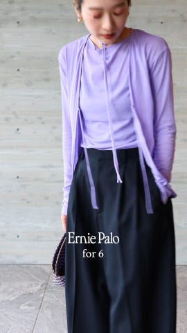 別注】＜Ernie Palo for 6＞OPEN WORK KNIT SKIRT/巻きスカート