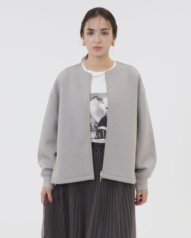 エミ✨未使用　ecoダンボールノーカラーブルゾンクロップドバルーン裾　白　完売品 ECO BLUE ダンボール[027S0001600] | STYLEM FABRIC STORE