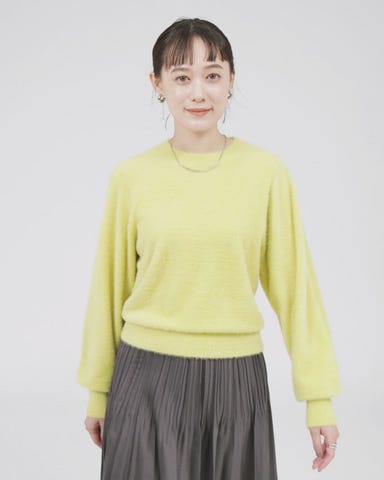 フラッフ フェザーヤーン ロングスリーブ ニット プルオーバー