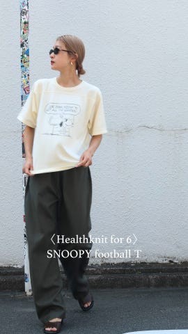別注】＜Healthknit for 6＞SNOOPY フットボール Tシャツ