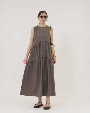 size SHORTあり］カット ティアード ワンピース