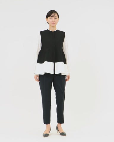 ペプラム ニットベスト ‐ウォッシャブル‐