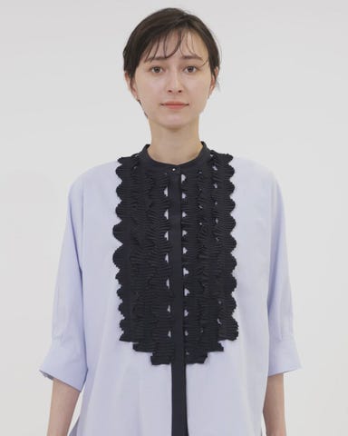 maa新品タグタックプリーツフリルウォッシャブルUNITEDARROWS タックプリーツフリルシャツブラウス ― UVカット 接触冷感 吸水速乾