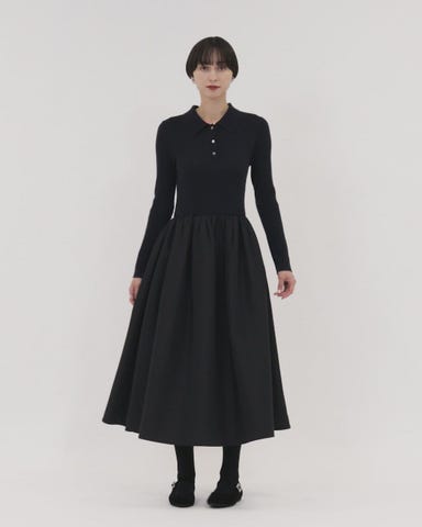 フィット ＆ フレア ポロワンピース