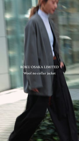 6(ROKU)＞ノーカラー ジャケット