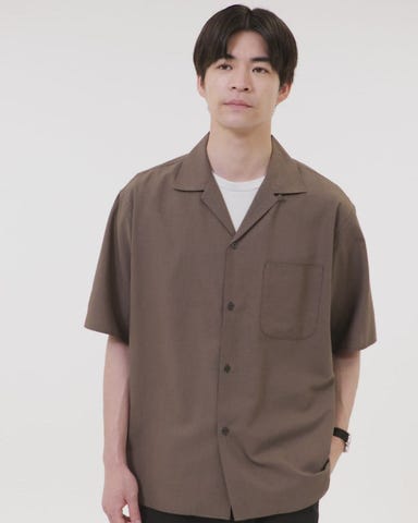 【紙タグ付き、6.1万】sulvam リネンオープンカラーシャツ TR 和紙 オープンカラー 半袖 シャツ