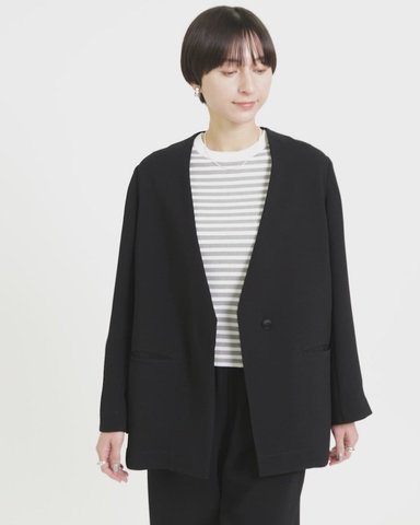新品未使用！UNITED ARROWS COMFY ノーカラージャケット 黒 S