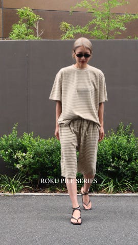 6(ROKU)＞パイル ショートパンツ GRAY