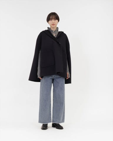 7万弱❤️2025AW UNITED ARROWS バイカラーフードケープ セール】バイ