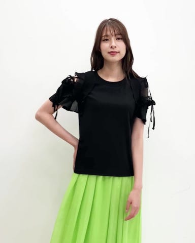 再入荷　コンシャスショルダーフリルプルオーバー　frene 長ジレ2点 JAYRO(ジャイロ) / 肩あきプリーツフリルプルオーバー (トップス