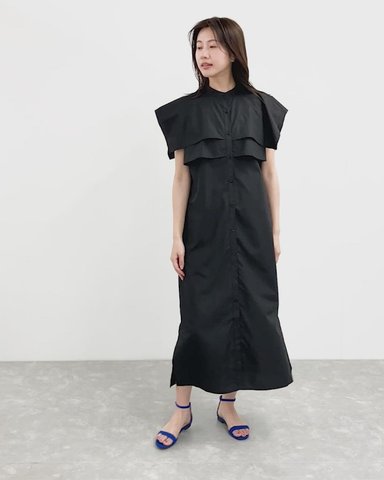 ラスト1点⭐︎ノーソーイングニット　ジョーゼットコンビ　ブルー ジョーゼットジャージノースリーブワンピース – FACE SANS FARD