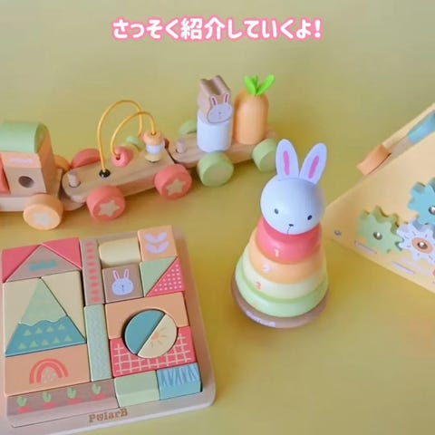 バニーシリーズ つみきパズル: おもちゃ[DADWAY ダッドウェイ