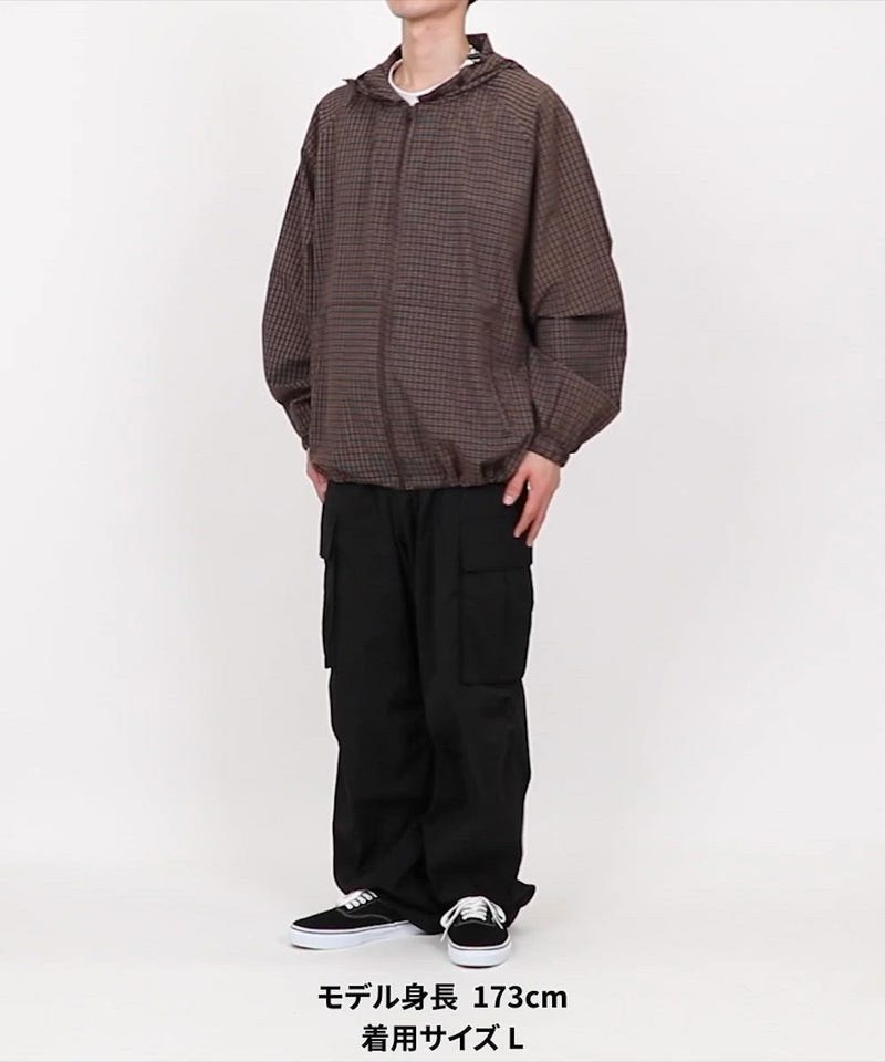 FREAK'S STORE/ビッグシルエット チェック ジップアップ フーディー