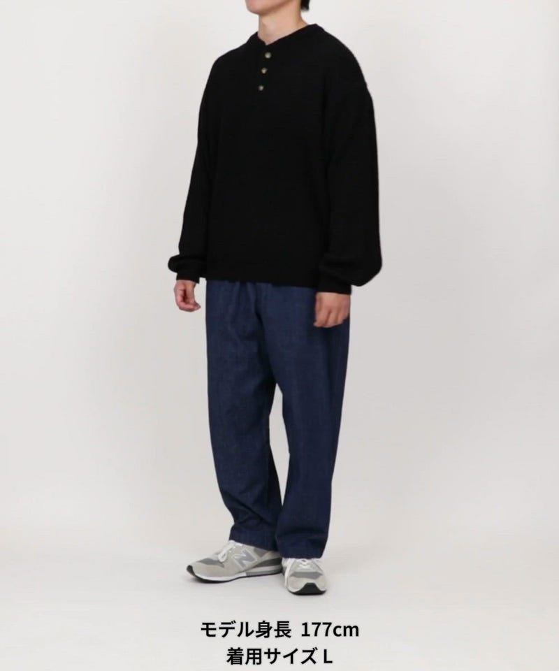 FREAK'S STORE/リラックスフィット 畦編み ヘンリーネック ニット