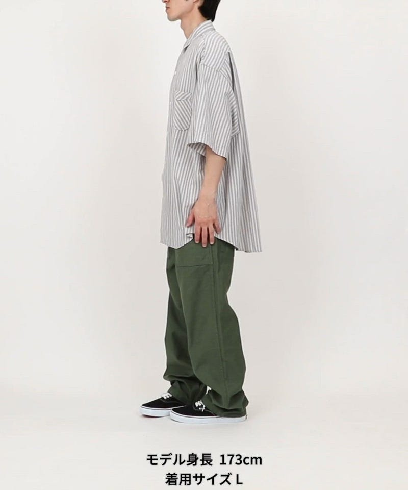 HINSON/別注 シワ加工 リラックスフィット レギュラーカラー ショート