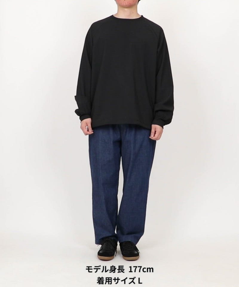 【theory】未使用タグ付き ラグランスリーブ プルオーバー トレーナー 黒 THE CRAFT CREW PRODUCTS トレーナー スウェット メンズ レディース
