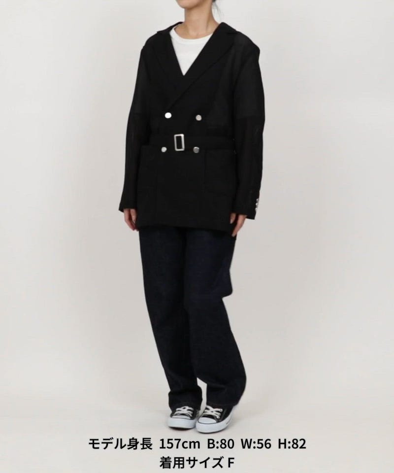  シアージャケット FREAK'S STORE/【全骨格優勝！シリーズ】ベルト付き シアーメッシュ