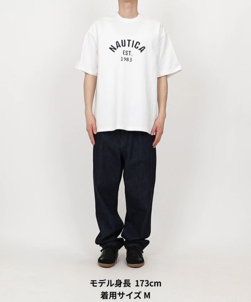 NAUTICA/ビッグシルエット フェルトパッチ アーチロゴ ショート