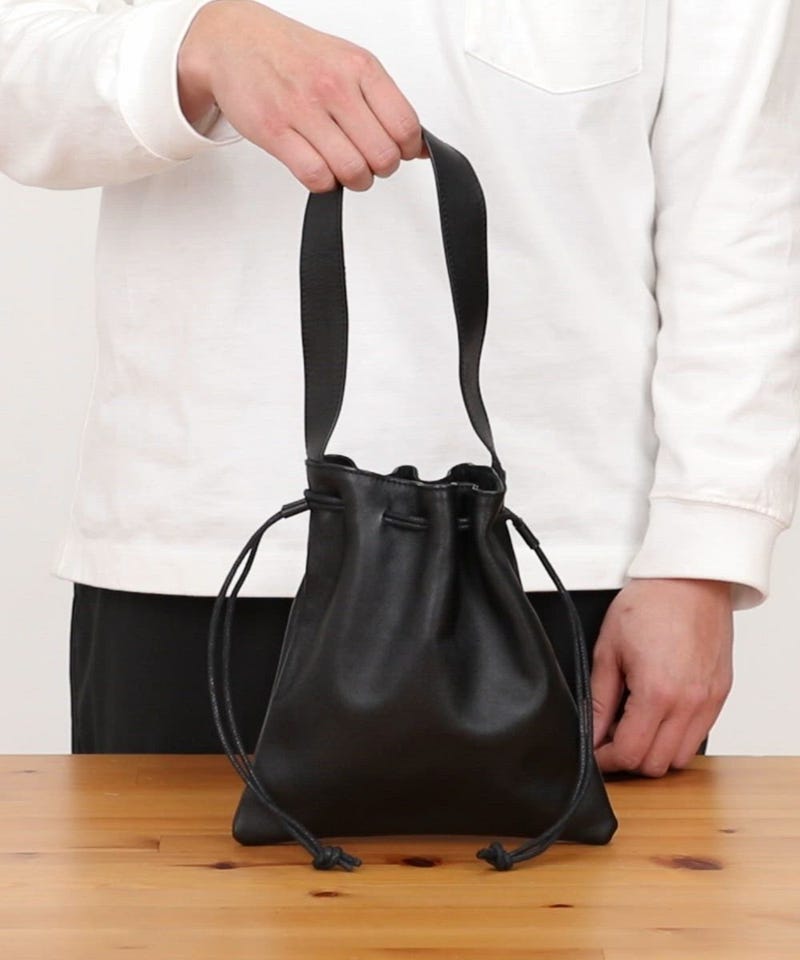 Firsthand/Drawstring Leather Handbag / ワンハンドル 巾着