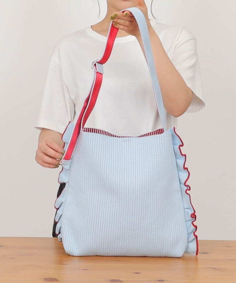 FREAK'S STORE/＜新色追加＞配色ニットフリルワンショルダーバッグ