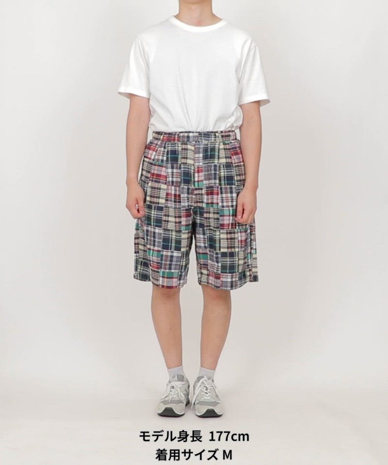 NAUTICA/パッチワーク マドラスチェック ワーク イージーショーツ
