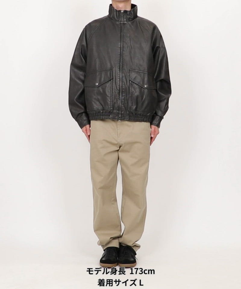 FREAK'S STORE/ウォッシュ加工 レザレッド スタンドカラー ジップ