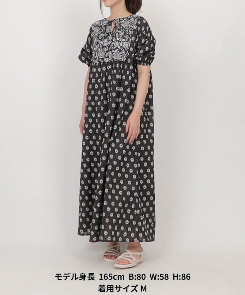 FREAK'S STORE/インド 花柄 フロント 切り替え ワンピース【限定展開