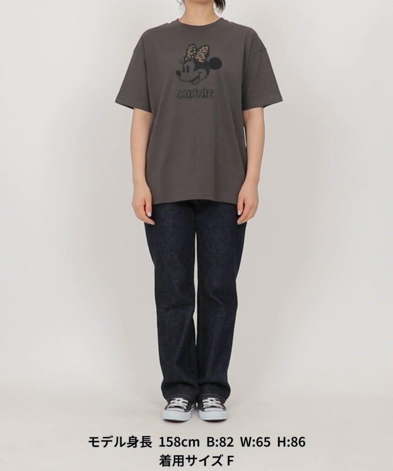 PUBLUX/Minnie Mouse/ミニーマウス/ レオパード柄 ドッキング Tシャツ