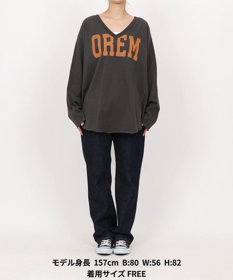 FREAK'S STORE/ヴィンテージ Vネック ロゴ ロンT 【限定展開