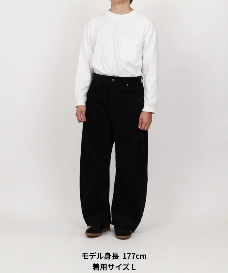 FREAK'S STORE/ワイドシルエット ワンウォッシュ カーブ コーデュロイ