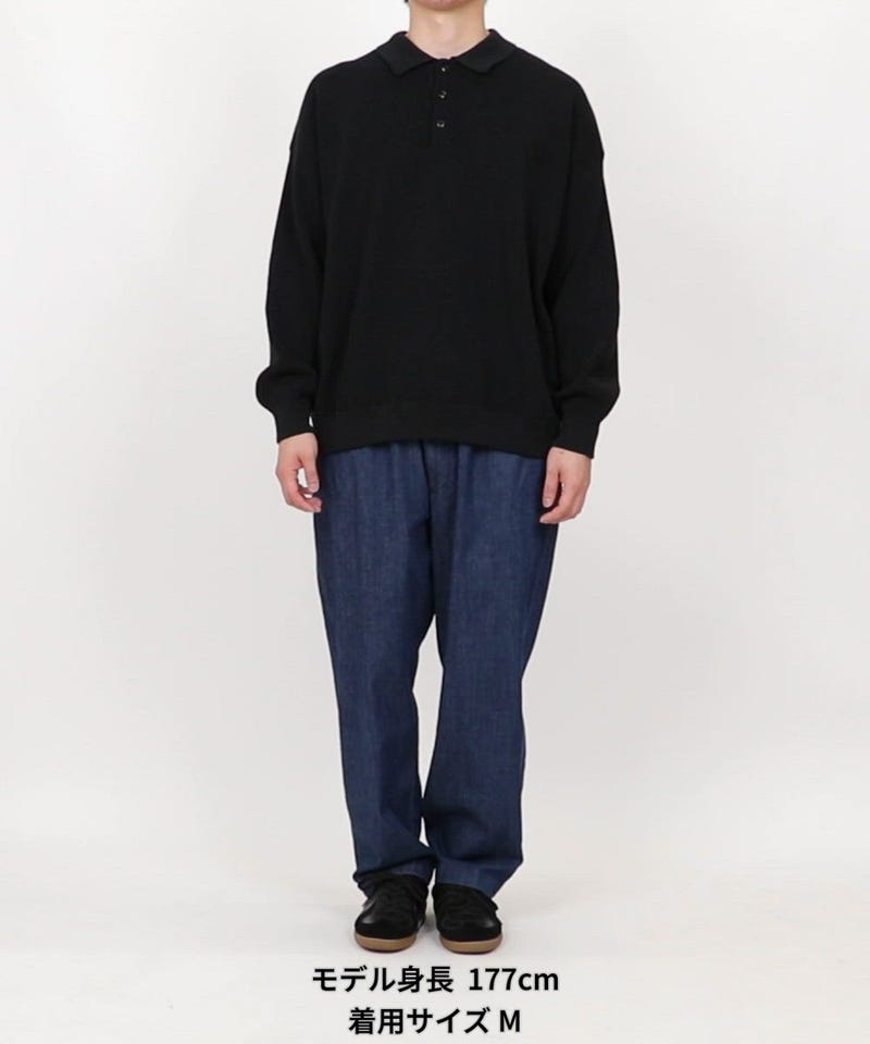 FREAK'S STORE/リラックスフィット 片畦編み ポロカラー ニット 【限定