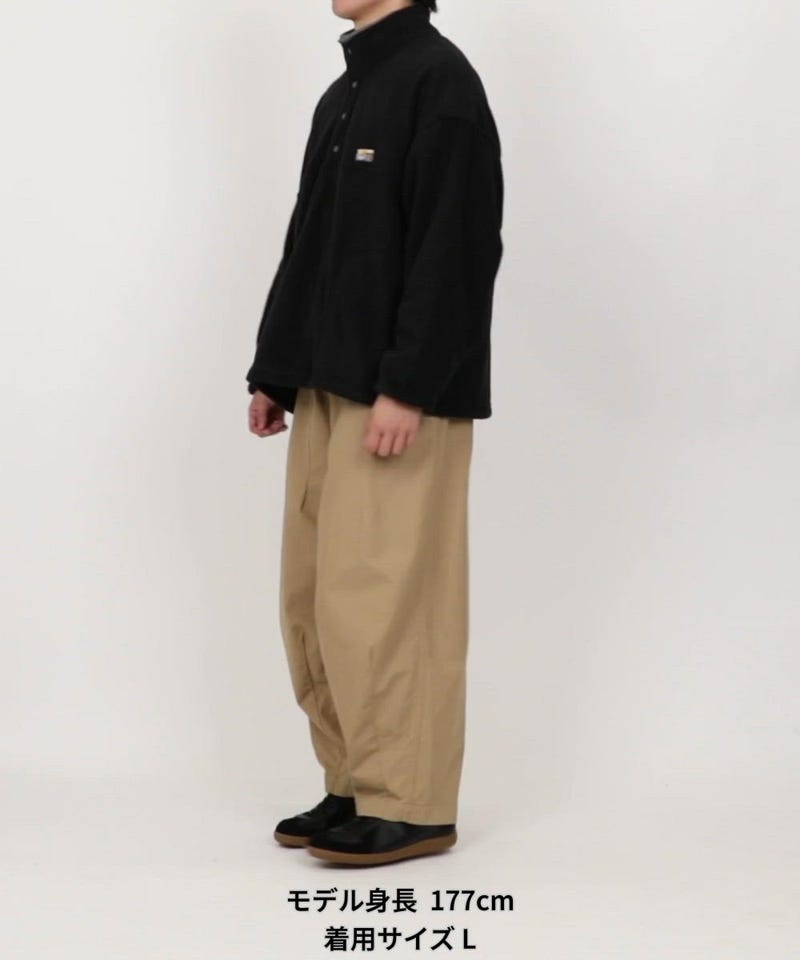 FREAK'S STORE/ビッグシルエット ワンポイントロゴ フリース スナップ