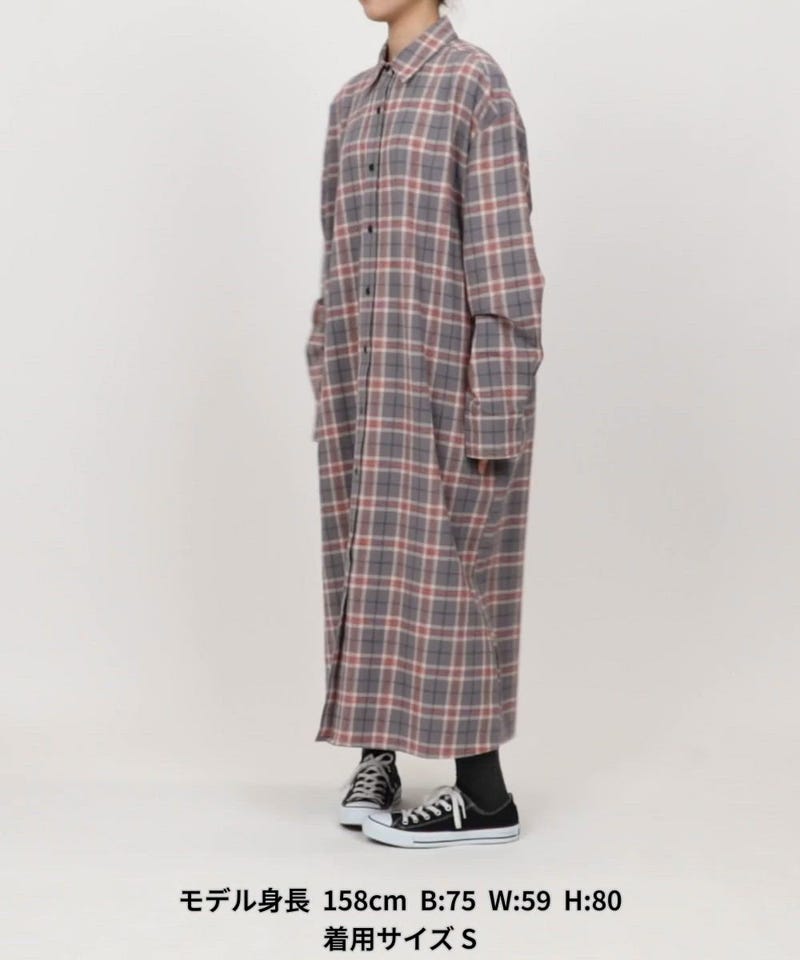 FREAK'S STORE/ネル チェック ビックシャツ ワンピース【限定展開