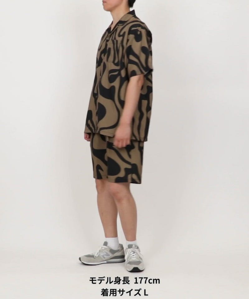 Firsthand/パターン オープンカラーショートスリーブシャツ / 総柄