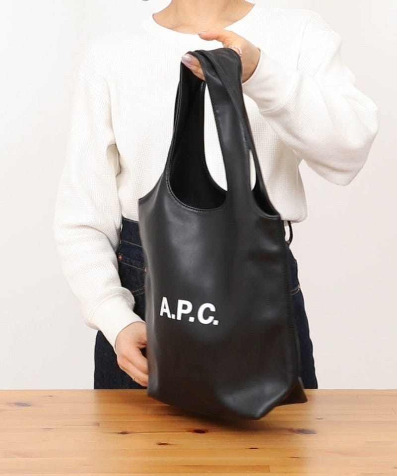 A.P.C. NINON スモールトート 黒　レザー A.P.C./TOTE NINON SMALL｜Daytona Park(FREAK'S STORE公式通販)