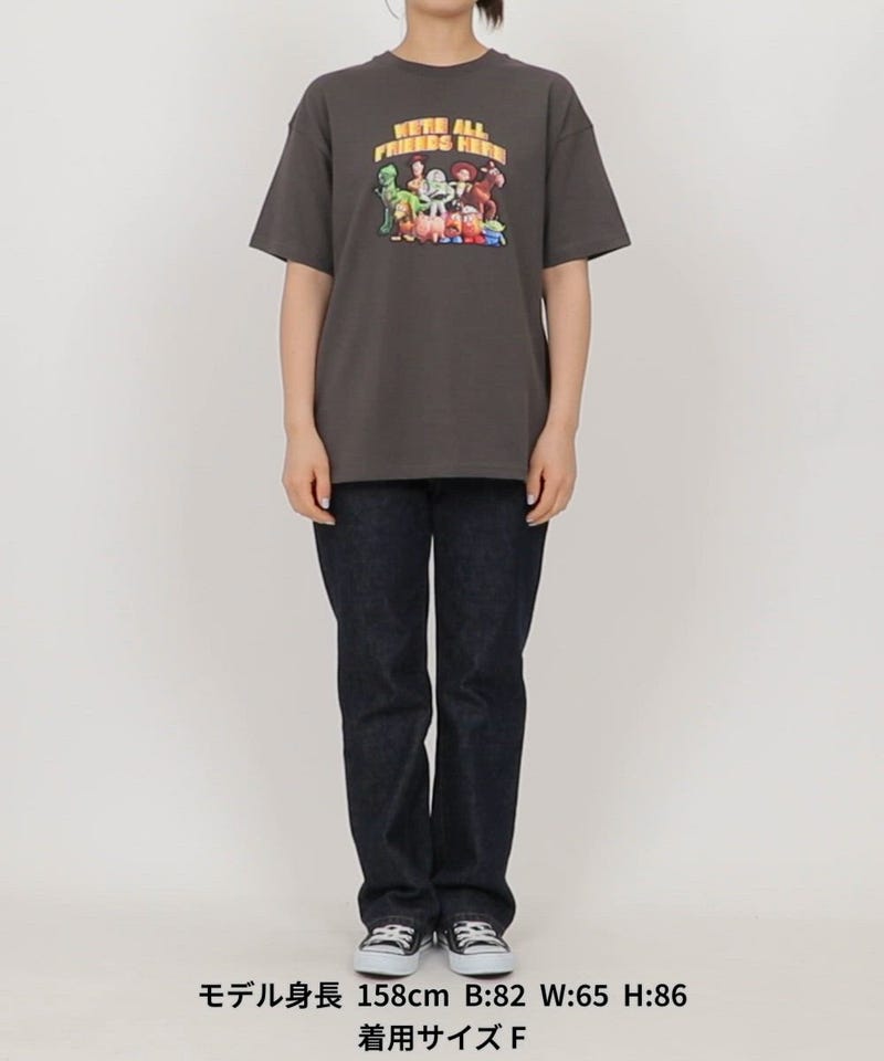 WINDANDSEA TOYSTORY Tシャツ Lサイズ ダークグレー PUBLUX/TOY STORY/トイ・ストーリー/ キャラクター プリントTシャツ